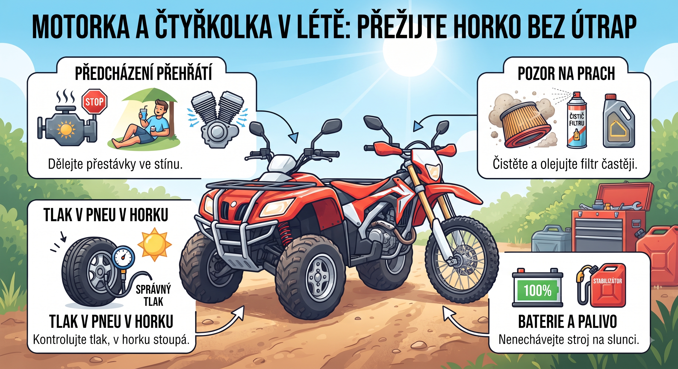 Jak chránit stroj před přehřátím a útrapami v horku